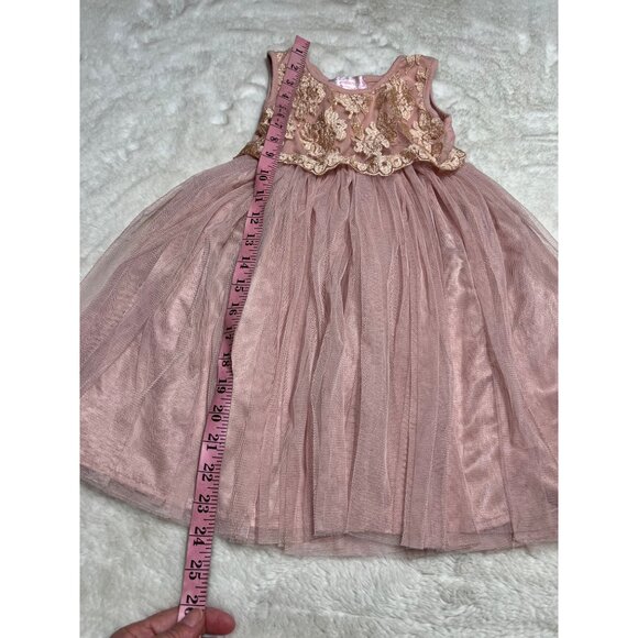 Popatu tutu mauve dress with tulle overlay skirt girls kids size 6 - Picture 3 of 5